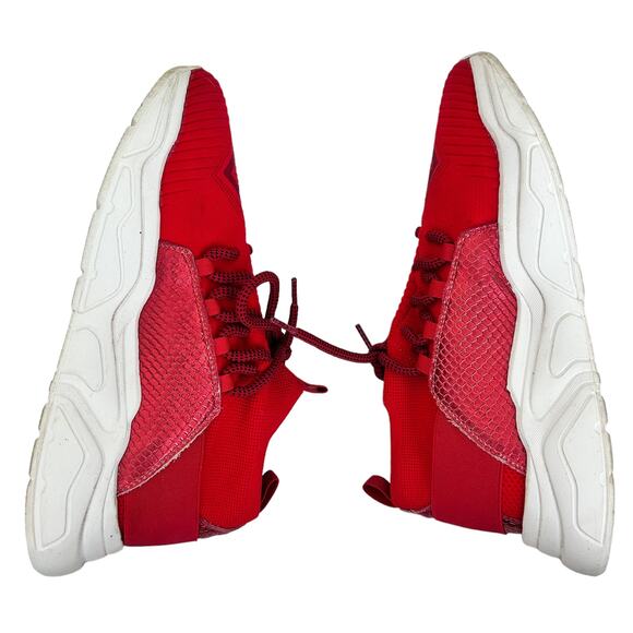 Roberto Cavalli Red Chunky Sock Sneakers Sz 11 - Picture 9 of 9